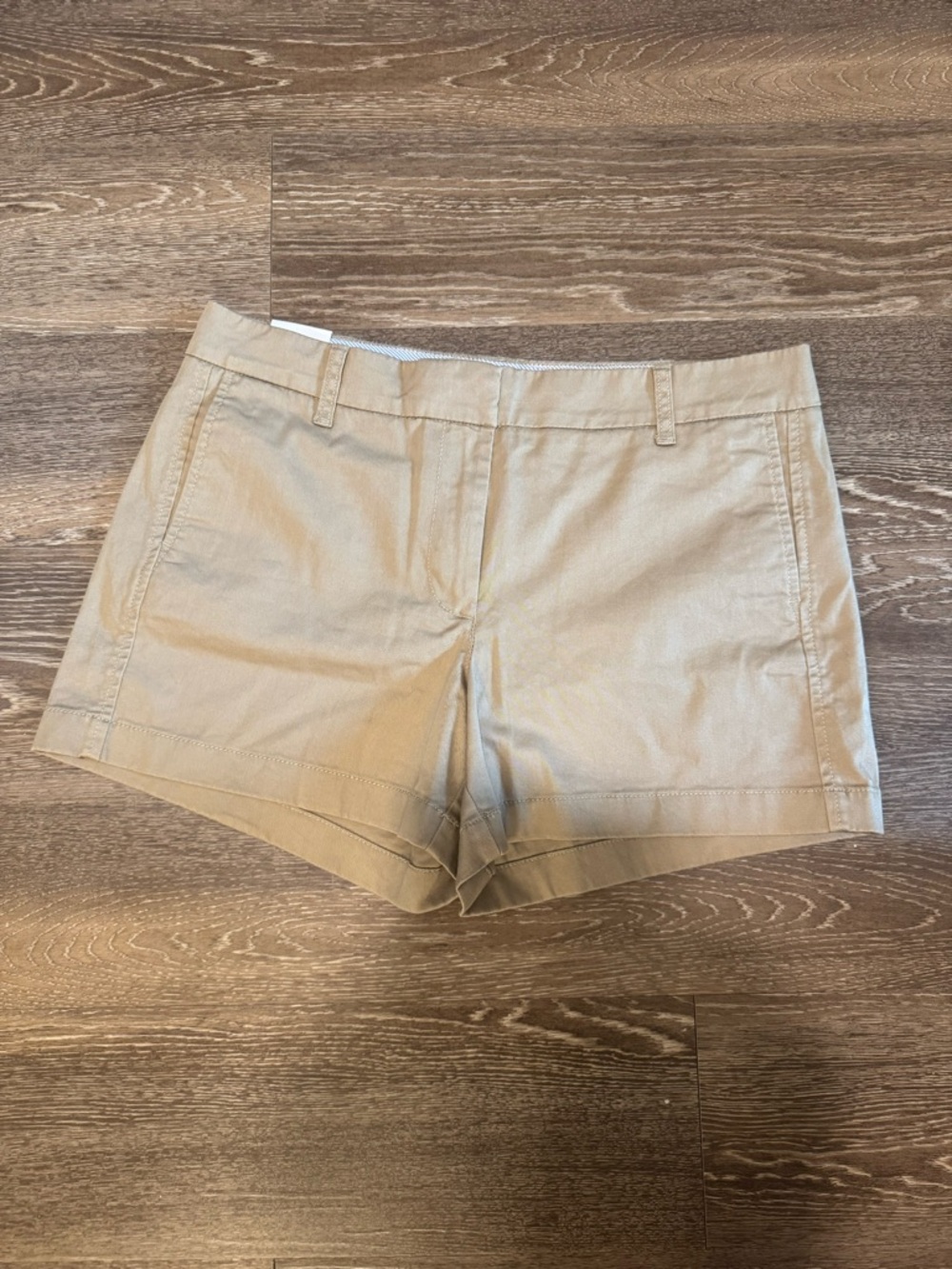 J. Crew Women's Khaki Cotton Blend Mid-Rise Shorts